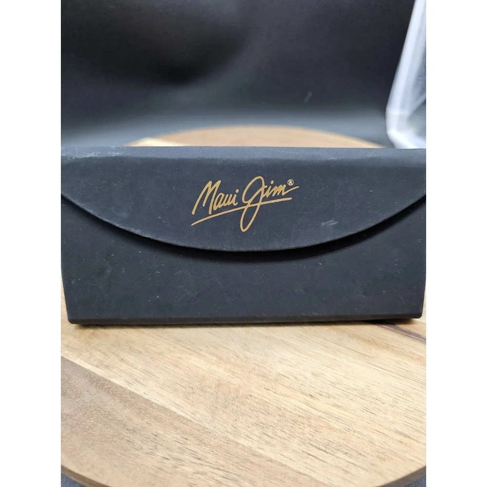 MAUI JIM Black Trifold Magnetic‎ Close Sunglasses Case Gold Logo CASE ONLY!